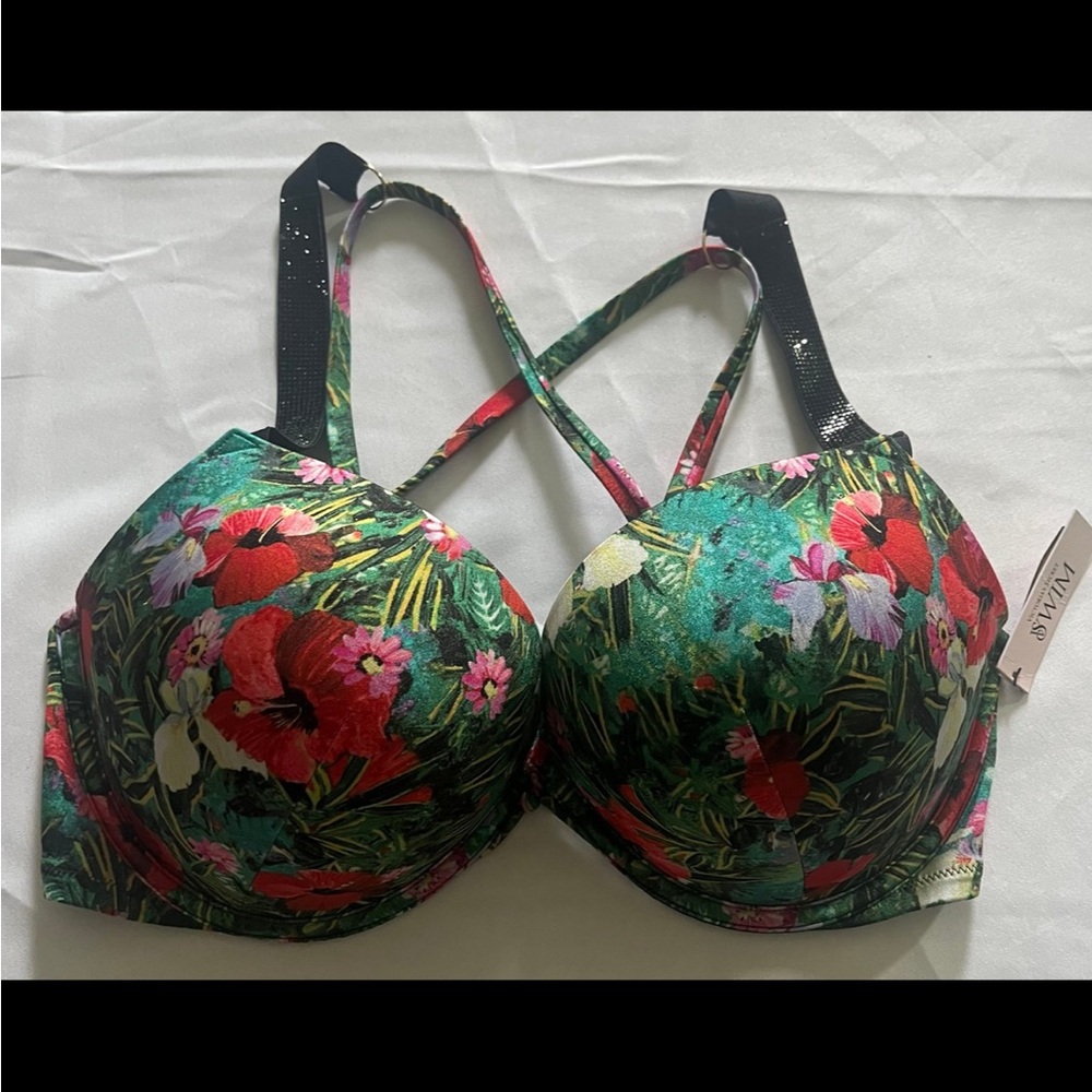 New Victoria’s Secret 38D Push Up Bikini Swim Top Bling Shine Swimwear 38D NWT
